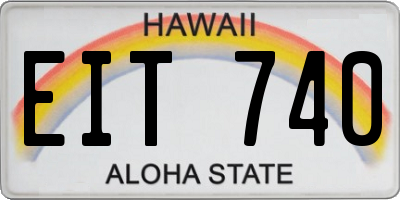 HI license plate EIT740