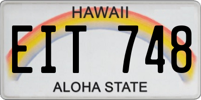 HI license plate EIT748