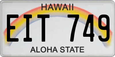 HI license plate EIT749