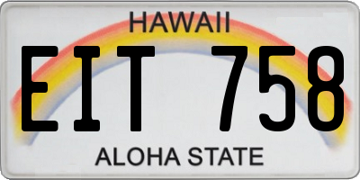 HI license plate EIT758