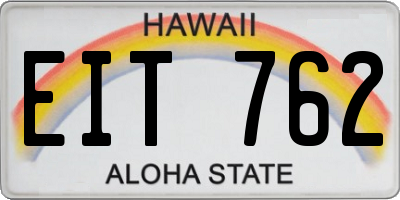 HI license plate EIT762