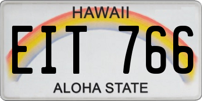 HI license plate EIT766