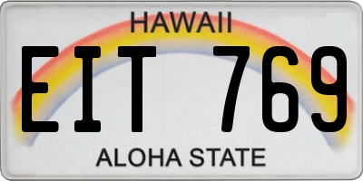 HI license plate EIT769