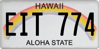 HI license plate EIT774