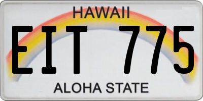 HI license plate EIT775