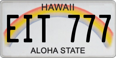 HI license plate EIT777