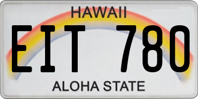 HI license plate EIT780