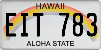HI license plate EIT783