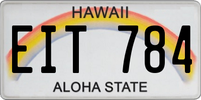 HI license plate EIT784