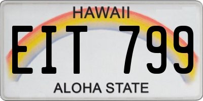 HI license plate EIT799