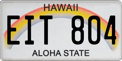 HI license plate EIT804