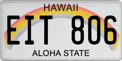 HI license plate EIT806