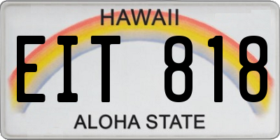 HI license plate EIT818