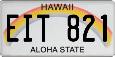 HI license plate EIT821