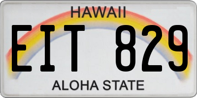 HI license plate EIT829