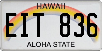 HI license plate EIT836