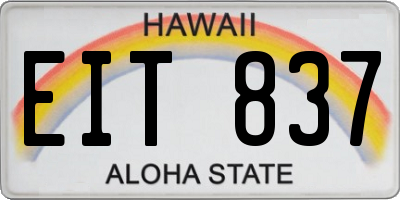 HI license plate EIT837