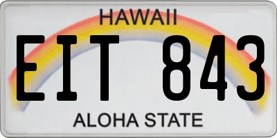HI license plate EIT843