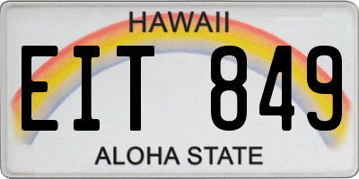 HI license plate EIT849