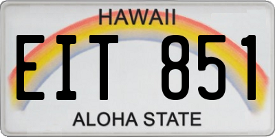 HI license plate EIT851