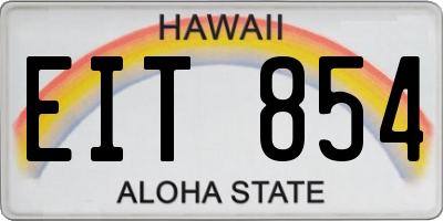 HI license plate EIT854