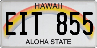 HI license plate EIT855