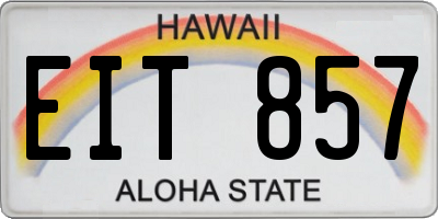 HI license plate EIT857