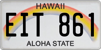 HI license plate EIT861