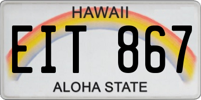 HI license plate EIT867