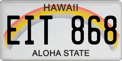 HI license plate EIT868