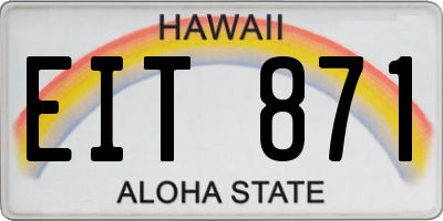 HI license plate EIT871