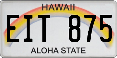 HI license plate EIT875