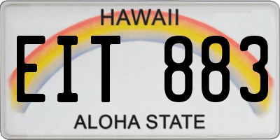 HI license plate EIT883