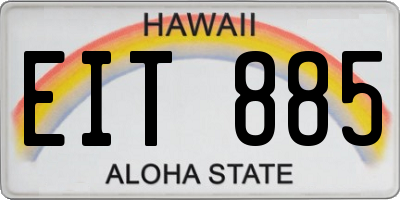 HI license plate EIT885