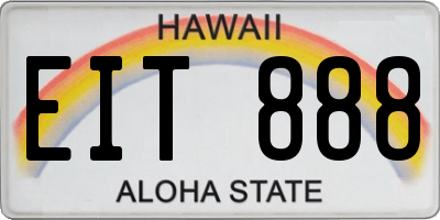 HI license plate EIT888
