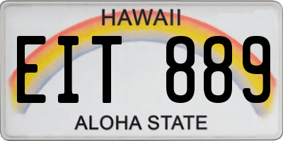 HI license plate EIT889