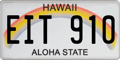 HI license plate EIT910