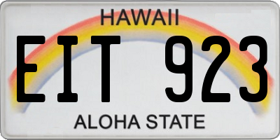 HI license plate EIT923