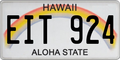 HI license plate EIT924