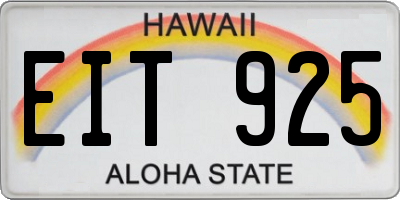 HI license plate EIT925
