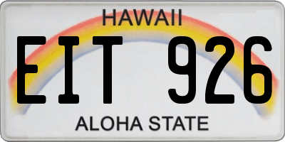 HI license plate EIT926