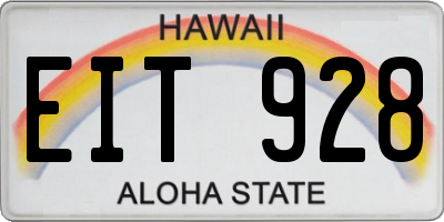 HI license plate EIT928