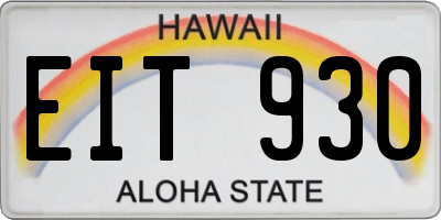 HI license plate EIT930