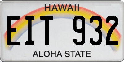 HI license plate EIT932