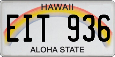 HI license plate EIT936