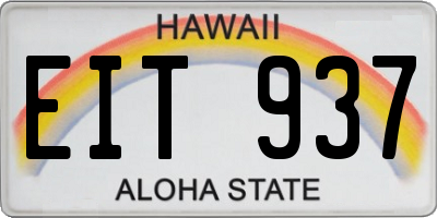 HI license plate EIT937