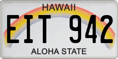 HI license plate EIT942