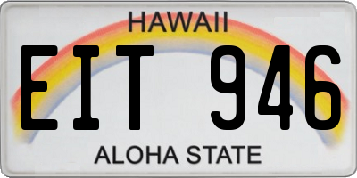 HI license plate EIT946