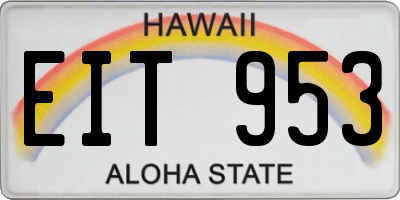 HI license plate EIT953
