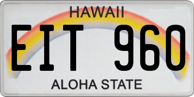 HI license plate EIT960